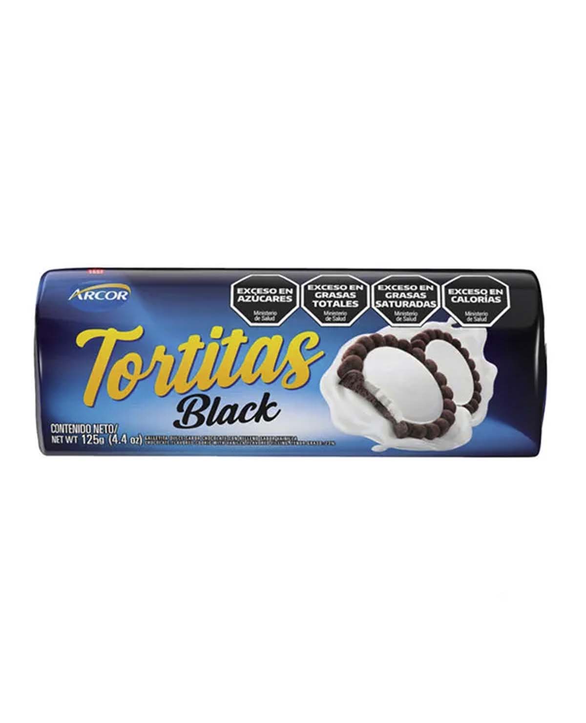 Galletas Arcor Tortitas Black Chocolate Relleno Vainilla X 125 Gr